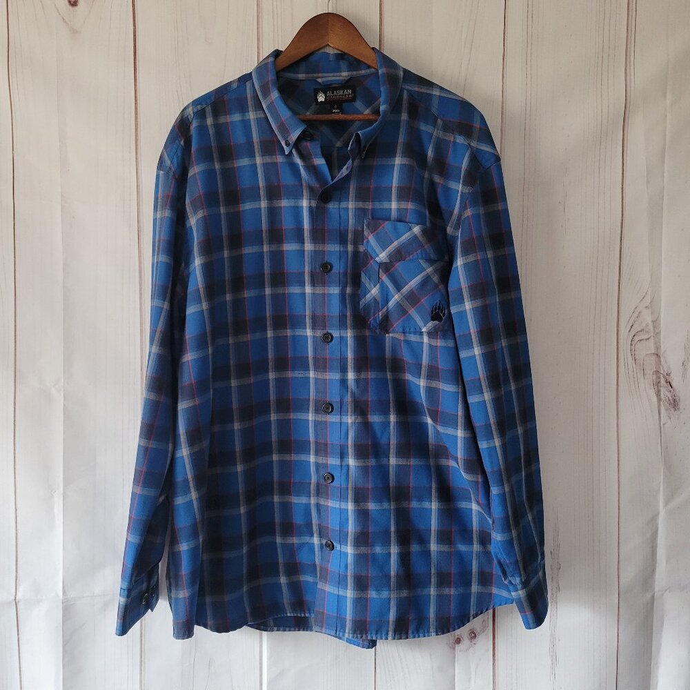 Alaskan Hardgear Duluth Trading Co Men’s 2XL Blue Plaid Button-up Long Sleeve